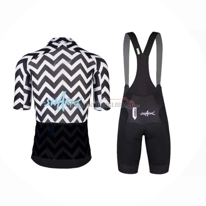 2024 Abbigliamento Ciclismo Q36.5 Bianco Nero Manica Corta e Salopette